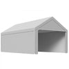 VEVOR Carport Replacement Canopy, 12 x 20 ft Potable Garage Tent Top Tarp with Sidewalls, UV-Resistant & Waterproof, Heavy Duty Car Shelter Tarp with Ball Buggees, Grey, Frame Not Included