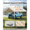 VEVOR Carport Replacement Canopy, 12 x 20 ft Potable Garage Tent Top Tarp, UV-Resistant & Waterproof Car Shelter Tarp, Heavy Duty Car Port Cover with Ball Buggees, Beige, Frame Not Included