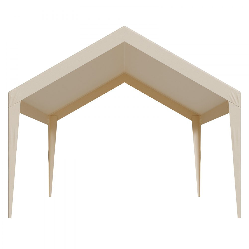VEVOR Carport Replacement Canopy, 12 x 20 ft Potable Garage Tent Top Tarp, UV-Resistant & Waterproof Car Shelter Tarp, Heavy Duty Car Port Cover with Ball Buggees, Beige, Frame Not Included