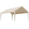VEVOR Carport Replacement Canopy, 12 x 20 ft Potable Garage Tent Top Tarp, UV-Resistant & Waterproof Car Shelter Tarp, Heavy Duty Car Port Cover with Ball Buggees, Beige, Frame Not Included