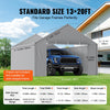 VEVOR Carport Replacement Canopy Cover Side Wall 13 x 20 ft, Garage Tent Shelter Tarp Heavy-Duty Waterproof & UV Protected, Easy Installation with Ball Bungees,Grey (Top and Frame Not Included)