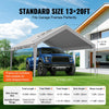 VEVOR Carport Replacement Canopy Cover 13 x 20 ft, Garage Top Tent Shelter Tarp Heavy-Duty Waterproof & UV Protected, Easy Installation with Ball Bungees,Grey (Only Top Cover, Frame Not Include)