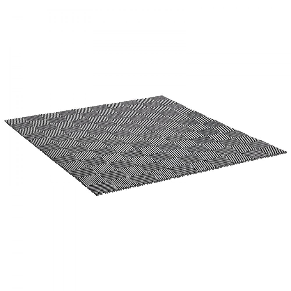 VEVOR Interlocking Drainage Mats 100 Pack 12 x 12 in Dark Gray Floor Tiles, for Garages Basements Car Wash Shops, Non-Slip Heavy-Duty PP Modular Interlocking Cushion, 0.6 in Thickened, Easy to Clean