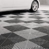 VEVOR Interlocking Drainage Mats 50 Pack 12 x 12 in Light Gray Floor Tiles, for Garages Basements Car Wash Shops, Non-Slip Heavy-Duty PP Modular Interlocking Cushion, 0.6 in Thickened, Easy to Clean