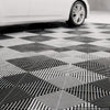 VEVOR Interlocking Drainage Mats 75 Pack 12 x 12 in Black Floor Tiles, for Garages Basements Car Wash Shops, Non-Slip Heavy-Duty PP Modular Interlocking Cushion, 0.6 in Thickened, Easy to Clean