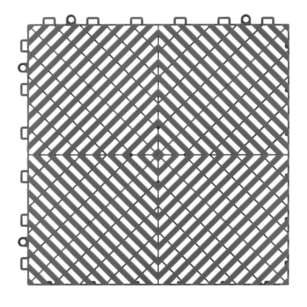 VEVOR Interlocking Drainage Mat, 12” x 12” Modular Interlocking Cushion, 40 Pcs Splicing Drainage Mats, Non-Slip Gray PP Drainage Floor Tile and Shower Mat, for Garage, Garden, Kitchen & Outdoor
