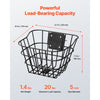 VEVOR Front Bike Basket, Electric Scooter Basket with Fixed Bracket - Max Bearing 20 lbs, Construct from Solid Steel, Kids Bike Basket/Adult Bicycle Basket/Knee Electric Scooter Accessories