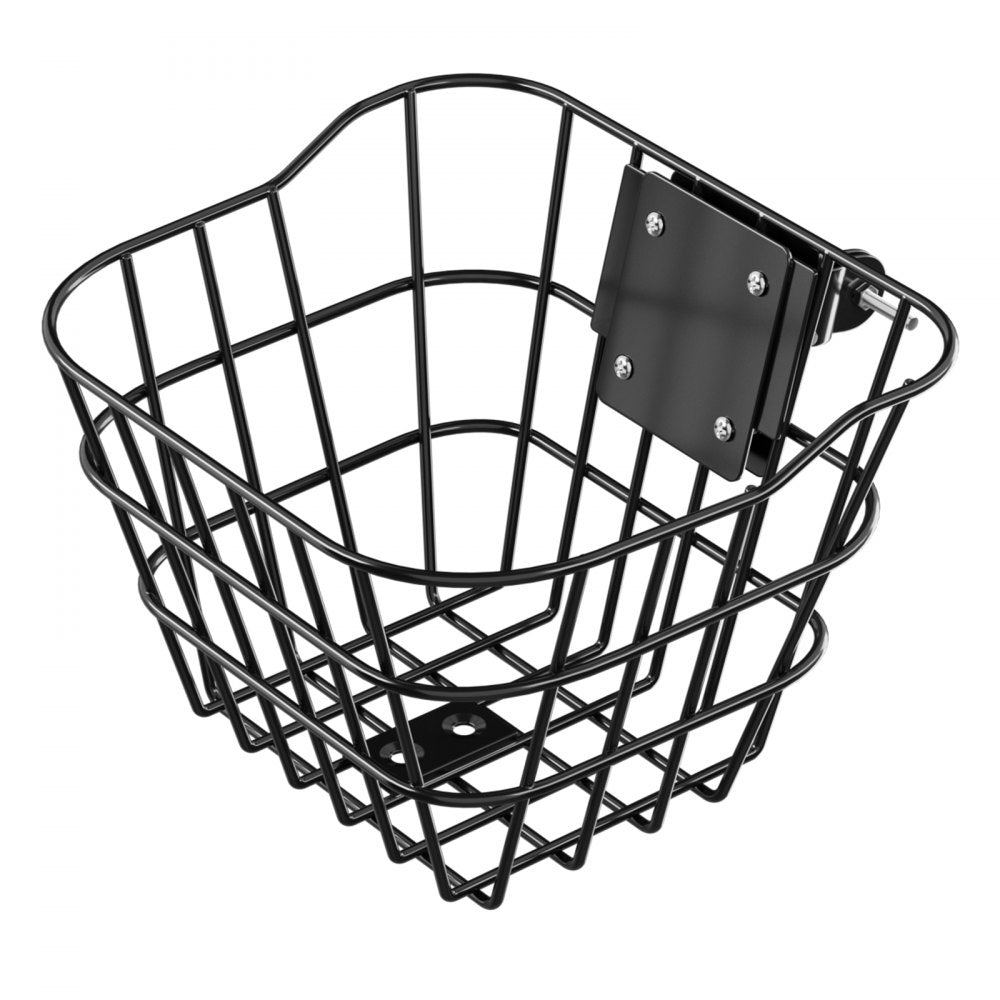VEVOR Front Bike Basket, Electric Scooter Basket with Fixed Bracket - Max Bearing 20 lbs, Construct from Solid Steel, Kids Bike Basket/Adult Bicycle Basket/Knee Electric Scooter Accessories