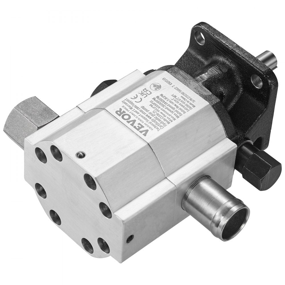 VEVOR Hydraulic Wood Log Splitter Pump Kit, 16 GPM, 2 Stage 4000 PSI Aluminum Hydraulic Gear Pump, with Valve 1'' Inlet 1/2'' NPT Outlet 3600 RPM, for Small Engine Mounting Log Splitters