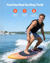 VEVOR 63-inch wakesurf board lifestyle image - surfing on wake