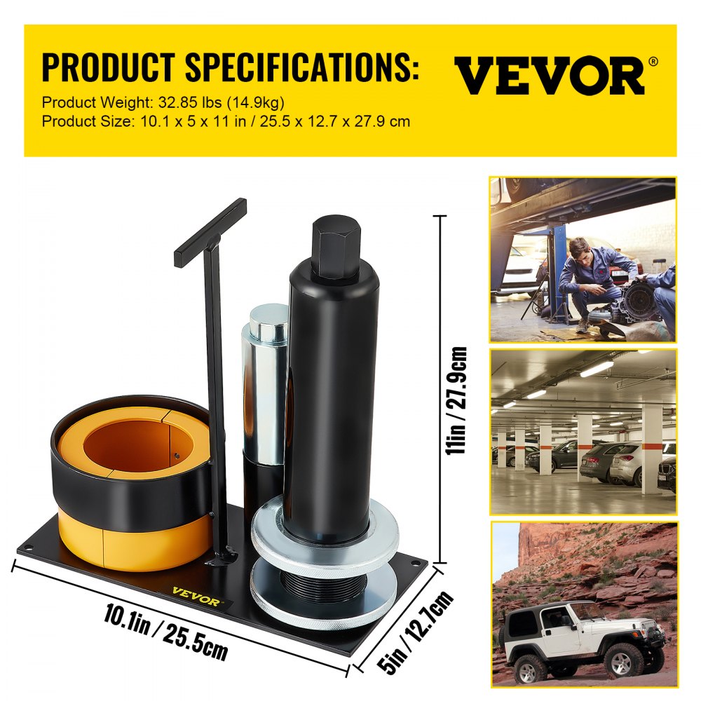 VEVOR Carrier & Pinion Bearing Puller, Compatible with Dana 30,40,50,60,70, 80, Ford 10.25\" Bearings, Pinion Puller Tool with 3 Clamshells, 45# Steel Clamshell Bearing Puller for Auto Repair