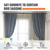 VEVOR 1 Inch Double Curtain Rods 74 to 144 Inches(6-12ft), Drapery Rods for Windows 69 to 140 Inches, Telescoping Dual Curtain Rod with Round Finials, Black