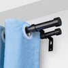 VEVOR 1 Inch Double Curtain Rods 74 to 144 Inches(6-12ft), Drapery Rods for Windows 69 to 140 Inches, Telescoping Dual Curtain Rod with Round Finials, Black