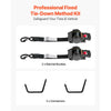 VEVOR Wheel Chock Tie-Down Kit, Fixed Trailer Tie Down Strap, Car Tie Down Kit with S-Hook, Break Strength 1649 lbs & Working Load 550 lbs Motorcycle Tie-Down System for Trailers, Boats, Snowmobiles