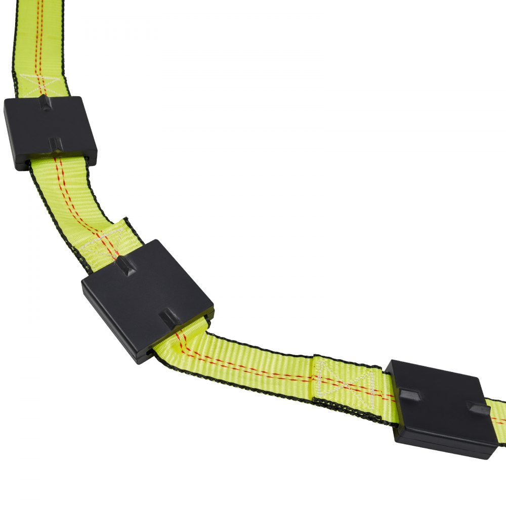VEVOR Wheel Chock Tie-Down Kit, Deck-Style Trailer Tie Down Strap, Car Tie Down Kit with J-Hook, Break Strength 10009 lbs & Working Load 3333 lbs Motorcycle Tie-Down System for SUVs, Trailers, Trucks