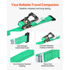 VEVOR Wheel Chock Tie-Down Kit, Chock-Style Trailer Tie Down Strap, Car Tie Down Kit with Buckle, Break Strength 4380 lbs & Working Load 1460 lbs Motorcycle Tie-Down System E-Hooks for ATVs, UTVs