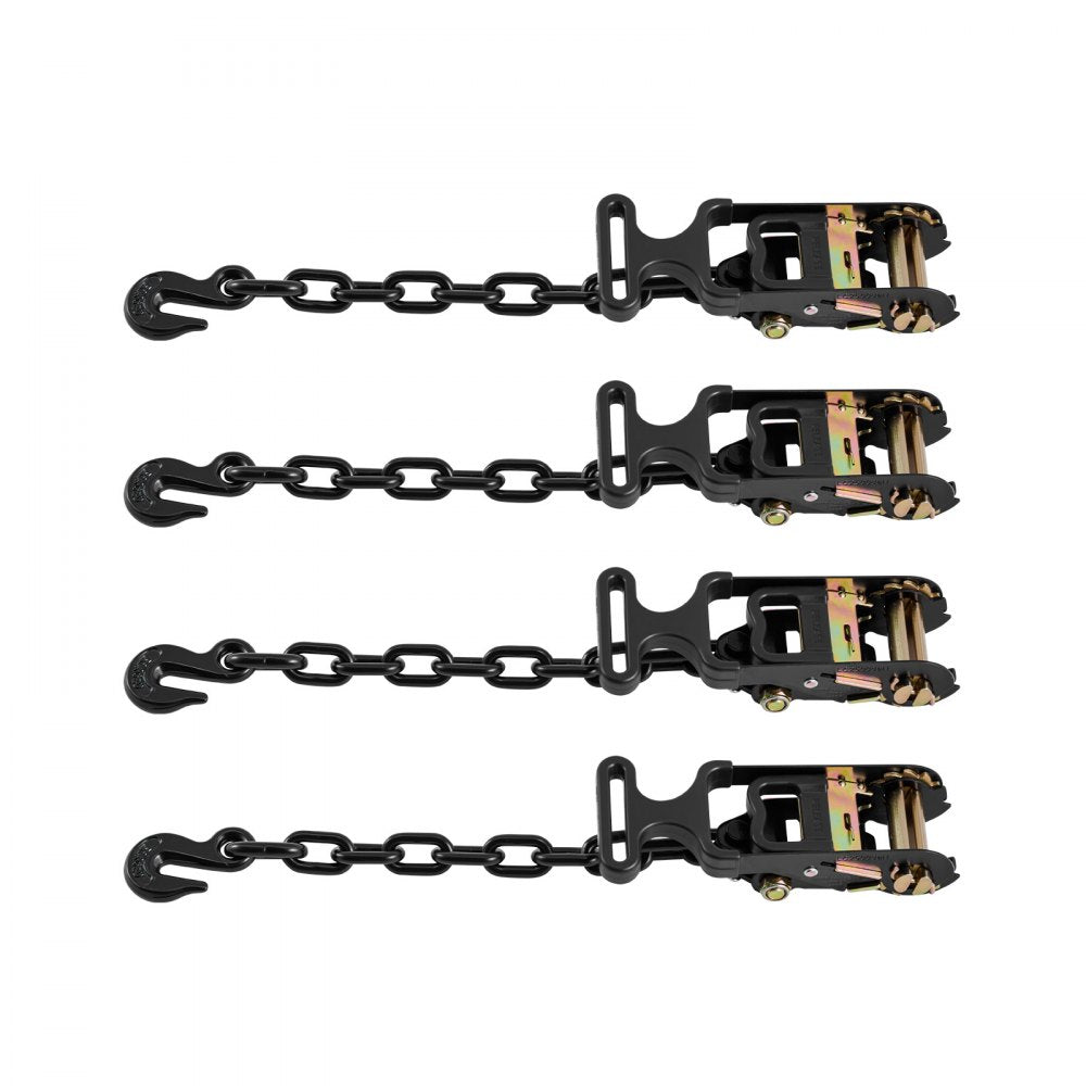 VEVOR Wheel Chock Tie-Down Kit, Tire-Style Tow Dolly Strap, Car Tie Down Kit with Heavy-Duty Hook, Break Strength 10009 lbs & Working Load 3333 lbs Motorcycle Tie-Down System with O-Ring for ATV, SUV