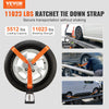 VEVOR Ratchet Tie Down Straps Kit, 2" x 120" Tire Straps, 5512 LBS Working Load, 11023 LBS Breaking Strength, Car Tie Down Straps with Snap Hooks for Passenger Car, Truck, Trailer, 4-Pack