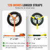 VEVOR Car Tie Down Straps Kit, Lasso Style 2" x 120" Tire Straps, 5512 LBS Working Load, 11023 LBS Breaking Strength, with Flat Hooks for Passenger Car, ATV, Motorcycle, Van, SUV, UTV, Trailer, 4-Pack