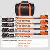 VEVOR Car Tie Down with Chain Anchors, Lasso Style 2"×120" Tire Straps, 5865 LBS Working Load, 11023 LBS Breaking Strength, with Heavy Duty Ratchets for Passenger Car, ATV, SUV, UTV, Truck, 4-Pack