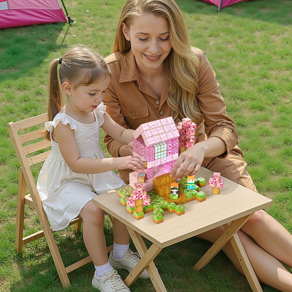 VEVOR Magnetic Blocks, 100 PCS Princess Castle Set, Magnetic Building Cubes for Kids, STEM Montessori Sensory Toys for Christmas Birthday Gift, Construction Stacking Toy for 3+ Years Old Boys & Girls