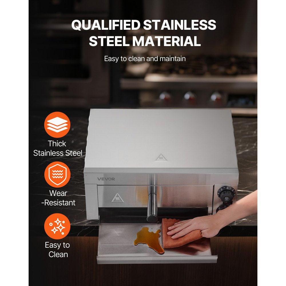VEVOR Electric Pizza Oven for Countertops, 12-inch, 1500W, with Temp Control & 0-60 Min Timer, Even Baking Technology & Easy Clean Crumb Tray, Ideal for Both Commercial & Home Kitchens