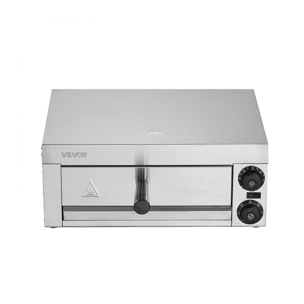 VEVOR Electric Pizza Oven for Countertops, 12-inch, 1500W, with Temp Control & 0-60 Min Timer, Even Baking Technology & Easy Clean Crumb Tray, Ideal for Both Commercial & Home Kitchens