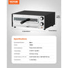 VEVOR Electric Pizza Oven, 12-inch Countertops Pizza Ovens, 572°F Max Temp, 1450W Indoor Pizzas Maker w/Timing & Temp Control, Pizza Cooker w/Dual Heat Tube, Crumb Tray, for Diner and Home Kitchen