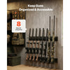 VEVOR Indoor Gun Rack, Heavy Duty Steel, Wall Mount Rifle and Shotgun Rack, 8 Slots for Long Guns, Gun Display Rifle Storage Holder with Screws, for Home Garage Office Retail Shop Hunting Cabin Wall