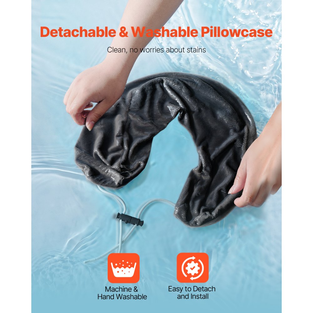 VEVOR Travel Pillow, Neck Pillow for Traveling, Upgraded Bamboo Charcoal Memory Foam Travel Neck Pillow with Eye Mask, Earplugs and Storage Bag, Suitable for Plane Car Home Recliner Use(Dark Gray)