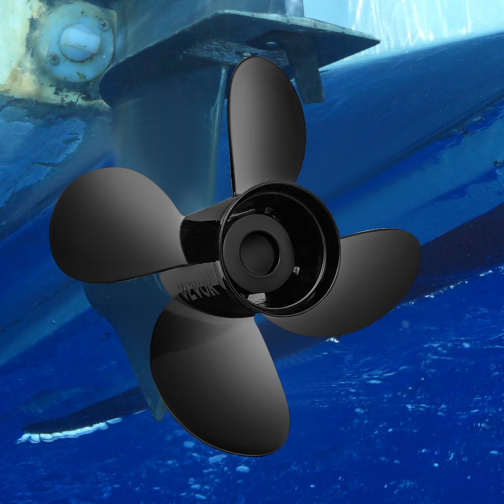 VEVOR Outboard Propeller, Replace for OEM 48-8M0084494, 4-Blade 14 1/2 x 17 Boat Propeller, Compatible with 135-300HP 2-Stroke & 4-Stroke Outboards, Alpha&Bravo I Stern-Drives, RH