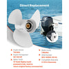VEVOR Outboard Propeller, Upgrade OEM 15 Spline Tooth Aluminum Outboard Boat Propeller Fit Yamaha Engines 50-130 HP, 4-1/4" Gearcase, 3-Blade, RH (Right Hand Rotation), OEM Parts No. 6E5-45954-00-EL