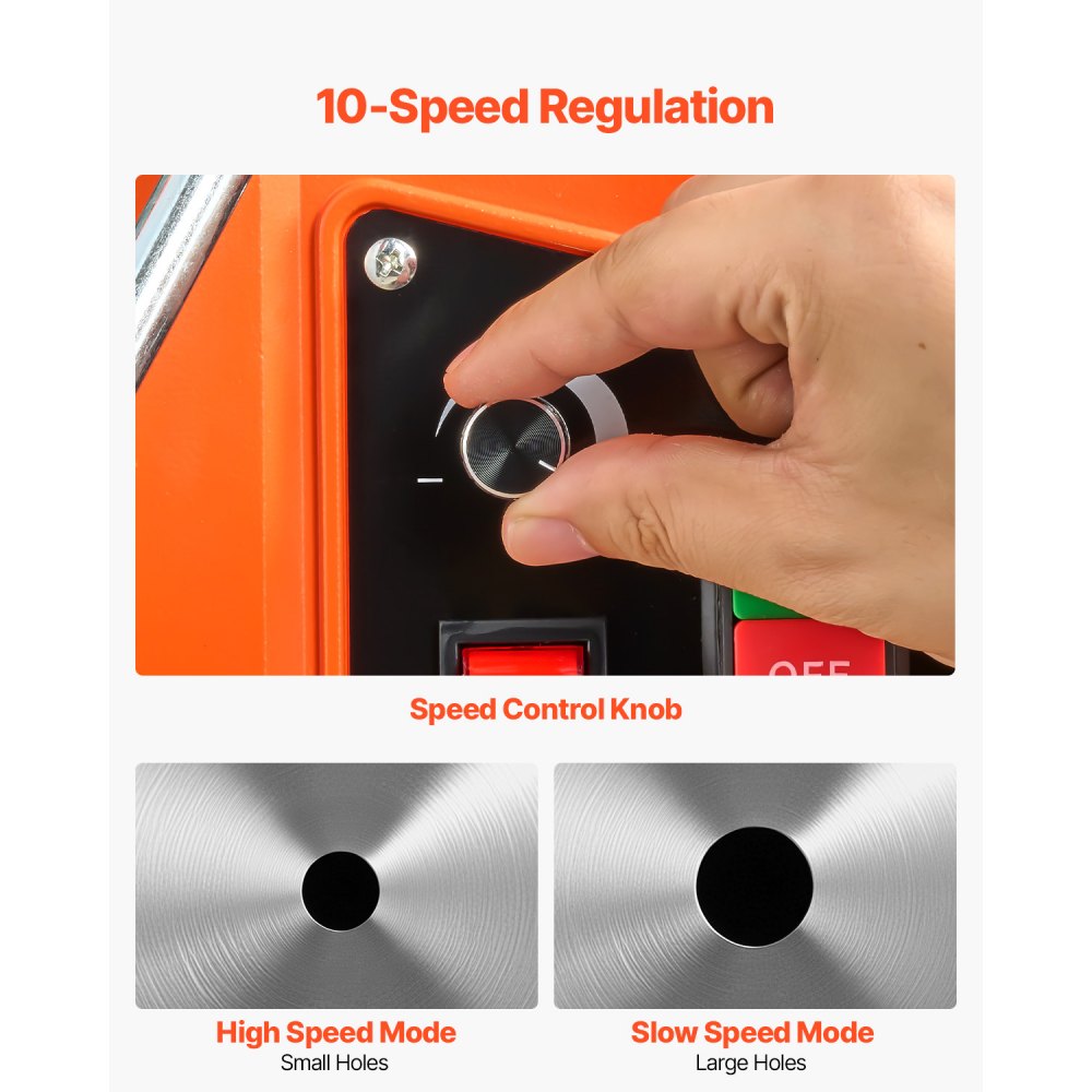 VEVOR Magnetic Drill, 1550W Motor 2 in Coring Diameter, 2922 lbf Magnetic Force, 0-550 RPM Variable Speed, Portable Electric Mag Drill Press Drilling Machine for Metal Surface, Home Improvement