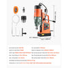 VEVOR Magnetic Drill, 1550W Motor 2 in Coring Diameter, 2922 lbf Magnetic Force, 0-550 RPM Variable Speed, Portable Electric Mag Drill Press Drilling Machine for Metal Surface, Home Improvement