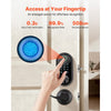 VEVOR Fingerprint Door Lock Set, Electronic Biometric Deadbolt Keyless Entry Door Lock with Handle, Touchscreen, Auto Locking, One-Time Code, Anti-Peeking Password, IC Cards, for Home, Matte Black