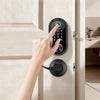 VEVOR Fingerprint Door Lock Set, Electronic Biometric Deadbolt Keyless Entry Door Lock with Handle, Touchscreen, Auto Locking, One-Time Code, Anti-Peeking Password, IC Cards, for Home, Matte Black