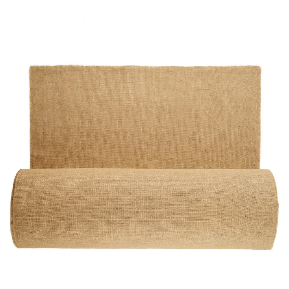 VEVOR Burlap Fabric Roll, 40” x 300 ft & 45 x 45 High Density Wide Natural Burlap Fabric Rolls, Jute Fabric Burlap Tree Wrap Roll, for Decor, Crafts, Wedding, Gardening, Plant & Tree Winter Covering