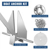 VEVOR Boat Anchor Kit 8.5 lb Fluke Style Anchor, Hot Dipped Galvanized Steel Fluke Anchor, Marine Anchor with Anchor, Rope, Shackles, Chain for Boat Mooring on The Beach, Boats from 15\'-24\'