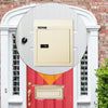 VEVOR Through-The-Door Locking Drop Box, 11.8\'\'x4.3\'\'x14.2\'\' Door Drop Box, Door Slot Mailbox with 1.77\'\' Chute & Code Lock, Rainproof Steel Mail Catcher for Depositing Mail, Keys, Rents, Chec