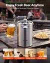 VEVOR 170oz Mini Keg, Pressurized Growler Tap System, 304 Stainless Steel Beer Kit, with Co2 Regulator, Self-Closing Faucet, Keeps Fresh and Carbonation for Homebrew, Craft and Draft Beer