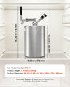 VEVOR 170oz Mini Keg, Pressurized Growler Tap System, 304 Stainless Steel Beer Kit, with Co2 Regulator, Self-Closing Faucet, Keeps Fresh and Carbonation for Homebrew, Craft and Draft Beer