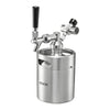 VEVOR 64oz Mini Keg, Pressurized Growler Tap System, 304 Stainless Steel Beer Kit, with Co2 Regulator, Self-Closing Faucet, Keeps Fresh and Carbonation for Homebrew, Craft and Draft Beer
