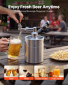 VEVOR 64oz Mini Keg, Pressurized Growler Tap System, 304 Stainless Steel Beer Kit, with Co2 Regulator, Self-Closing Faucet, Keeps Fresh and Carbonation for Homebrew, Craft and Draft Beer