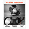VEVOR Stage Light with Barn Doors, 200 W 6 in 1 COB Par Light RGBWA-U-V, Spotlight for Event, Wedding, Church, Theater, Bar, Concert, Auto/DMX/Master-Slave/Sound Control, Signal Cable & Power Cord