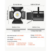VEVOR Stage Light with Barn Doors, 200 W 6 in 1 COB Par Light RGBWA-U-V, Spotlight for Event, Wedding, Church, Theater, Bar, Concert, Auto/DMX/Master-Slave/Sound Control, Signal Cable & Power Cord