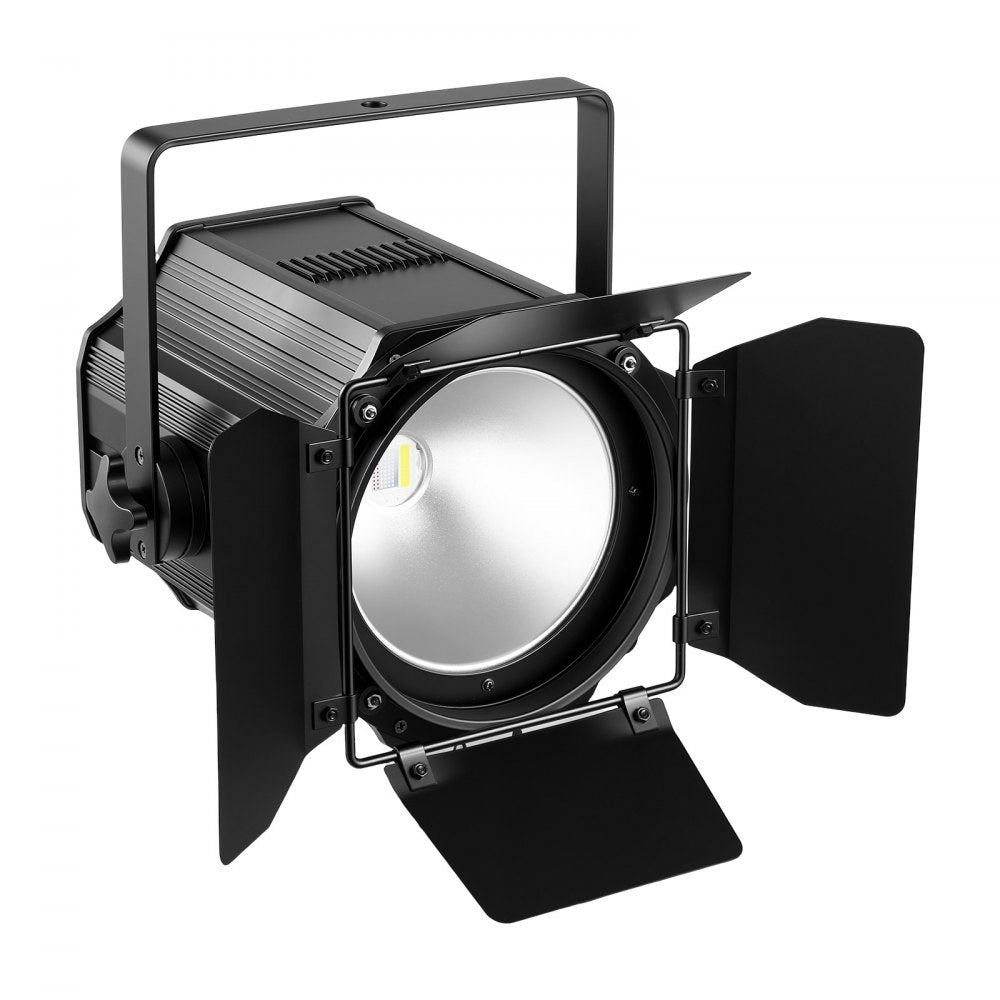 VEVOR Stage Light with Barn Doors, 200 W 6 in 1 COB Par Light RGBWA-U-V, Spotlight for Event, Wedding, Church, Theater, Bar, Concert, Auto/DMX/Master-Slave/Sound Control, Signal Cable & Power Cord