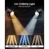 VEVOR Stage Light with Barn Doors, 200 W COB Par Light Cool and Warm White, Spotlight for Event, Wedding, Church, Theater, Bar, Auto/DMX/Master-Slave/Sound Control, Signal Cable & Power Cord Included