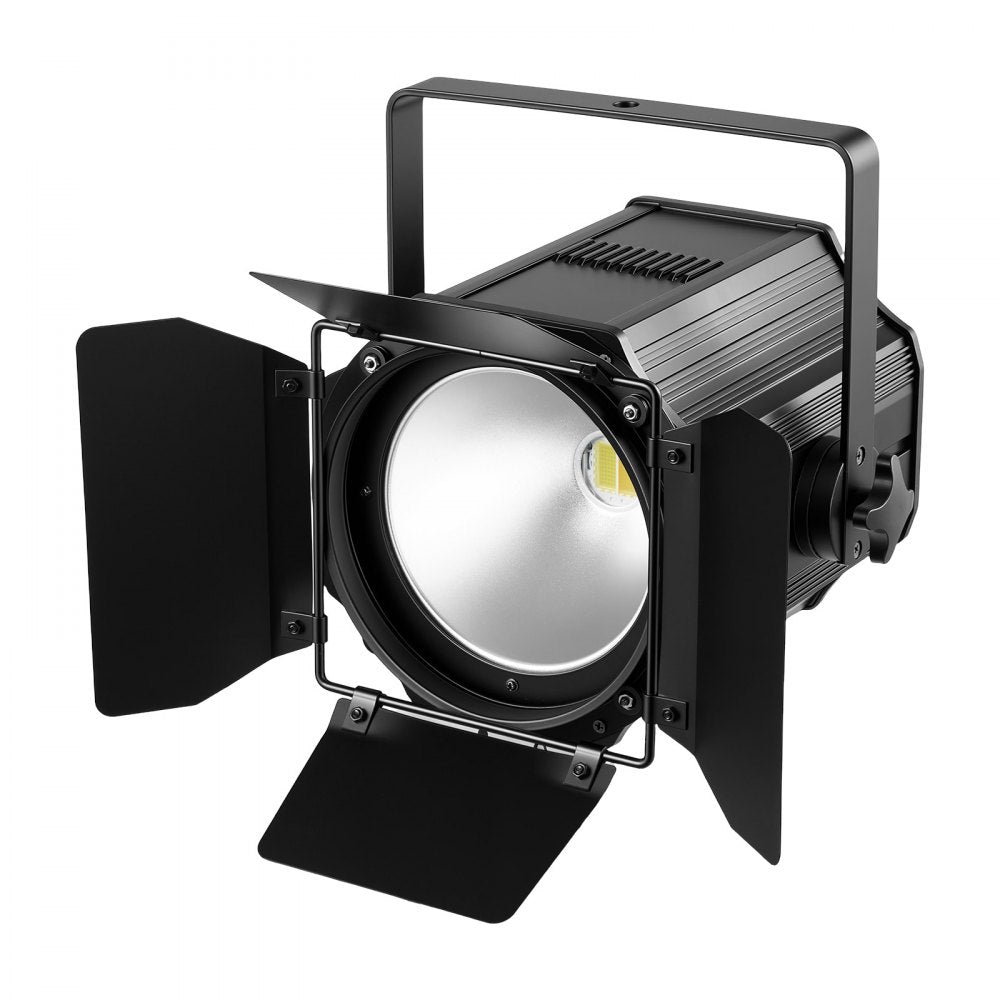 VEVOR Stage Light with Barn Doors, 200 W COB Par Light Cool and Warm White, Spotlight for Event, Wedding, Church, Theater, Bar, Auto/DMX/Master-Slave/Sound Control, Signal Cable & Power Cord Included