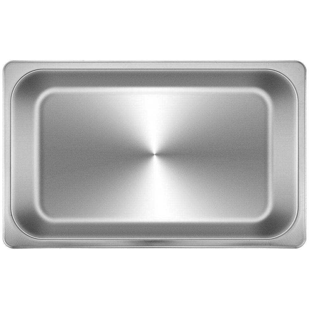 VEVOR 4 Pack Steam Table Pans 20.9 x 12.8 x 3.9 Inch Deep Steam Table Pan Full Size 13L Deep Food Container Stainless Steel Oven Tray Hotel Pans Anti-Jam Steam Table Food Pan
