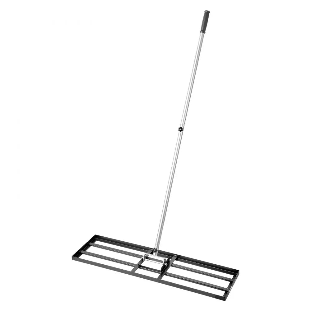 VEVOR Lawn Leveling Rake, Lawn Leveler with 83.9 in Handle, 36x10 in Ground Plate, Rust-Resistant Carbon Steel Soil Leveler, 3 Heights Adjustable, Effort Saving Lawn Leveling Tool for Yard Golf Court